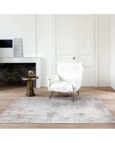 Tapis en coton et en laine gris 200 x 300 cm
