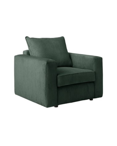 Fauteuil en velours côtelé vert