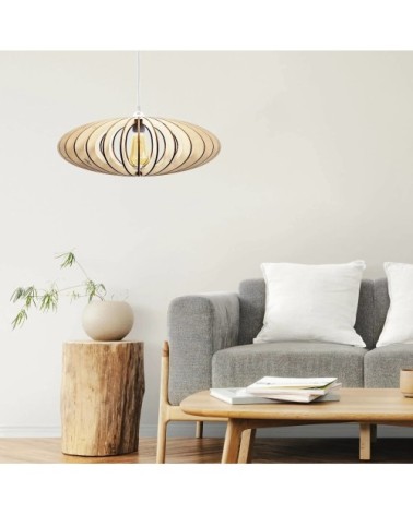 Suspension 50 cm effet bois brut