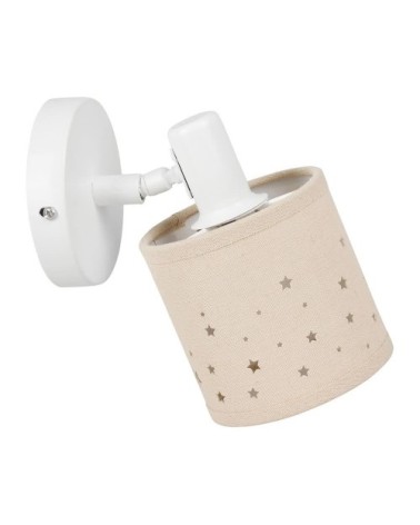 Spot patère orientable 1 abat-jour beige