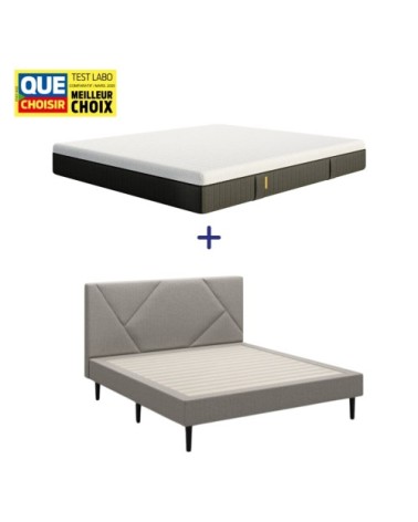 Ensemble lit matelas mémoire de forme ressorts 140x190