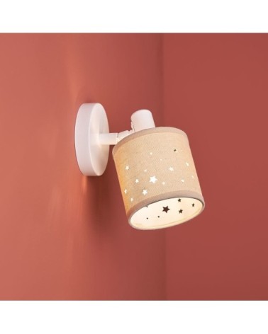 Spot patère orientable 1 abat-jour beige