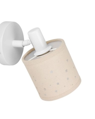 Spot patère orientable 1 abat-jour beige