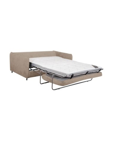 Canapé convertible 3 places en tissu beige
