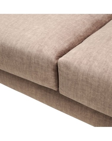 Canapé en velours 5 places angle gauche beige