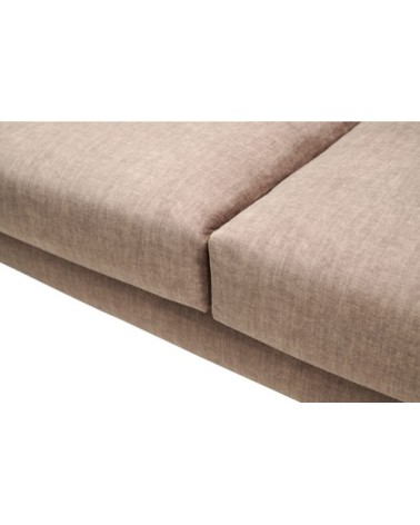 Canapé en velours 5 places angle droit beige