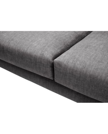 Canapé en velours 5 places angle gauche anthracite
