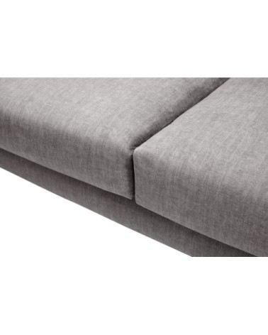 Canapé en velours 5 places angle gauche gris