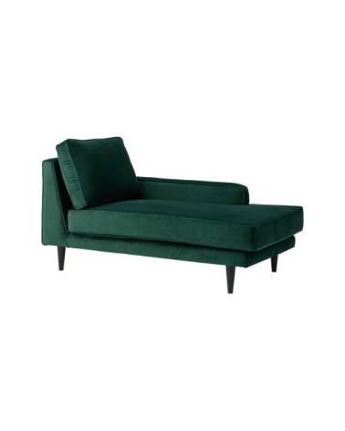 Méridienne tissu velours p150 vert emeraude