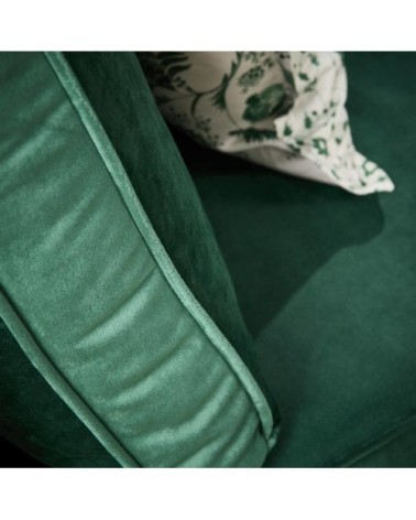 Méridienne tissu velours p150 vert emeraude