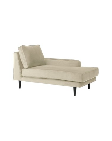 Méridienne tissu velours p150 ecru