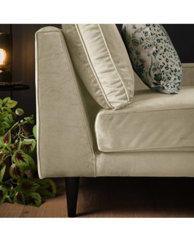 Méridienne tissu velours p150 ecru