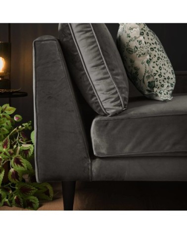 Méridienne tissu velours p150 gris clair