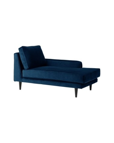 Méridienne tissu velours p150 bleu