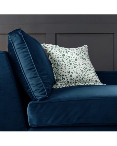 Méridienne tissu velours p150 bleu