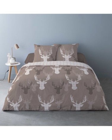 Parure de couette 100% coton flanelle imprimée 240x220cm 2 taies