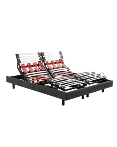 Sommier électrique 15 cm tissu gris 90 x 200 cm