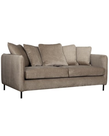 Canapé convertible velours 3 places couchage 140x190 cm beige