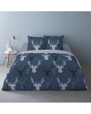 Parure de couette 100% coton flanelle imprimée 240x220cm 2 taies