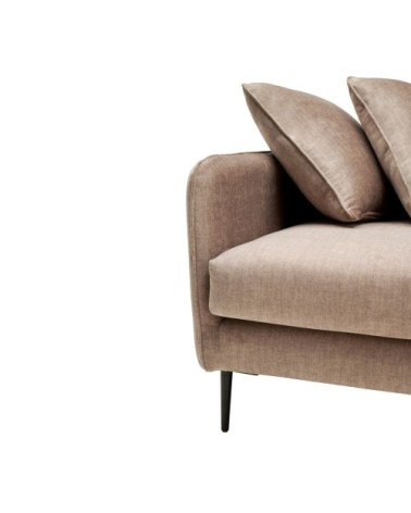 Canapé convertible velours 3 places couchage 140x190 cm beige