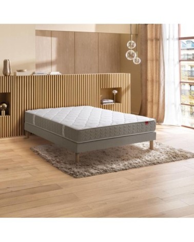Matelas ressorts ensachés 22 cm gris et blanc 160 x 200 cm