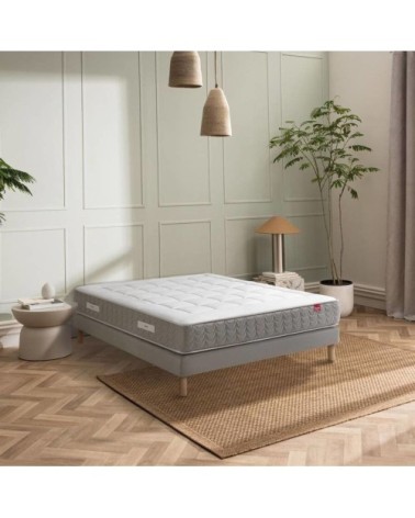 Ensemble matelas ressorts et latex et sommier tapissier 140 x 190 cm