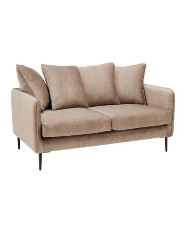 Canapé velours 2 places beige