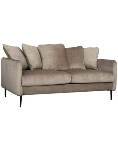 Canapé velours 3 places beige