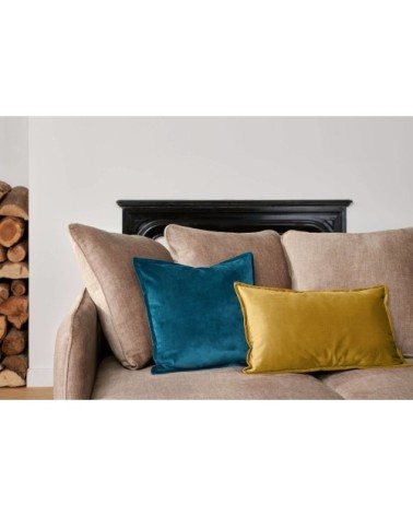 Canapé velours 3 places beige