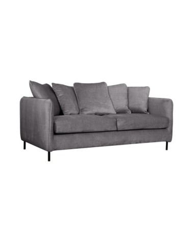 Canapé convertible velours 3 places couchage 140x190 cm anthracite