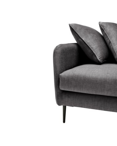 Canapé convertible velours 3 places couchage 140x190 cm anthracite