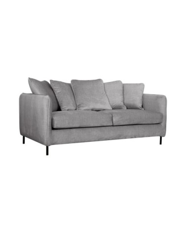 Canapé convertible velours 3 places couchage 140x190 cm gris