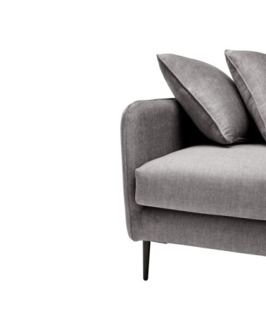 Canapé convertible velours 3 places couchage 140x190 cm gris