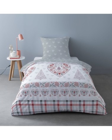 Parure de couette 100% coton flanelle imprimée 140x200 1 taie