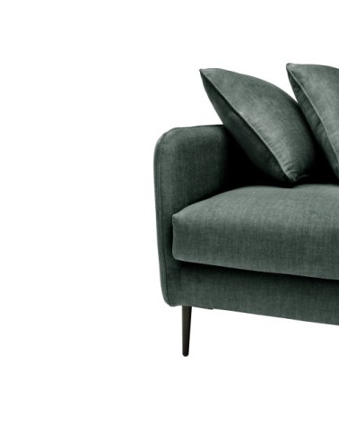 Canapé convertible velours 3 places couchage 140x190 cm bleu