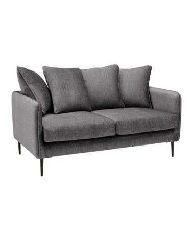 Canapé velours 2 places anthracite