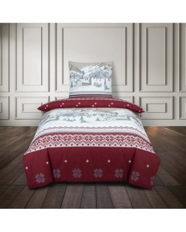 Parure de couette 100% coton flanelle imprimée 140x200 1 taie