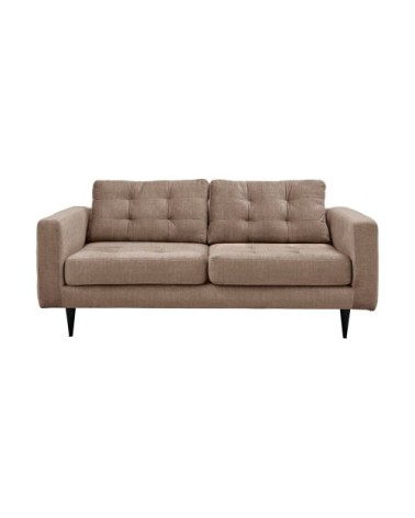 Canapé capitonné velours 3 places beige