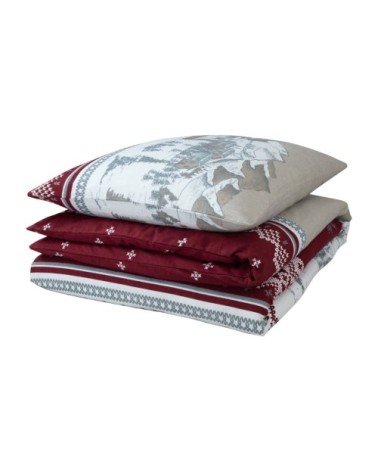 Parure de couette 100% coton flanelle imprimée 140x200 1 taie