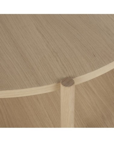 Table basse ronde, double plateau en chêne beige D91