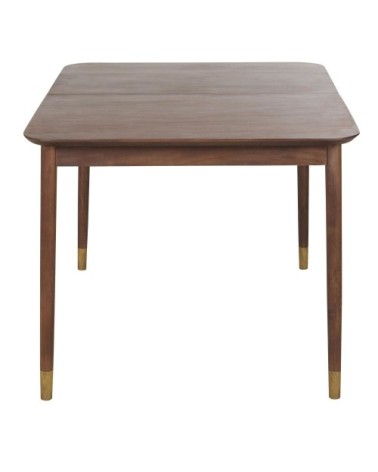 Table à manger extensible en bois d'acacia massif et métal coloris laiton 6/8 personnes L141/176