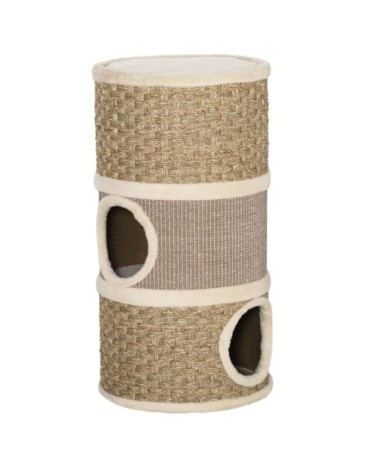 Tonneau pour chat panneau de particules de classe e1 kaki et marron