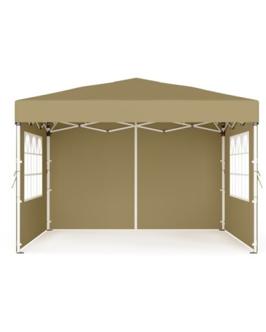 Pavillon pliant protection solaire tente de jardin 3 x 3 m beige
