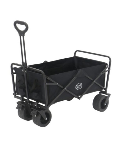 Chariot de plage pliable noir - 90 x 58 x 96 cm