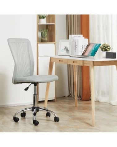 Fauteuil de bureau ergonomique hauteur réglable maille gris