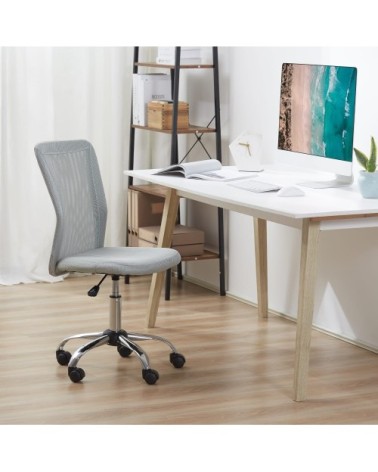 Fauteuil de bureau ergonomique hauteur réglable maille gris