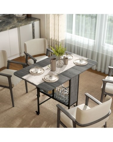 Table à manger pliante extensible gris