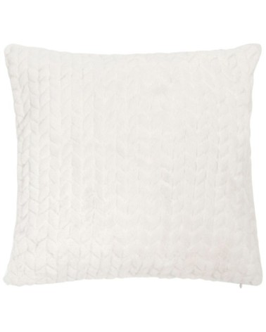 Coussin imitation fourrure blanche 45x45