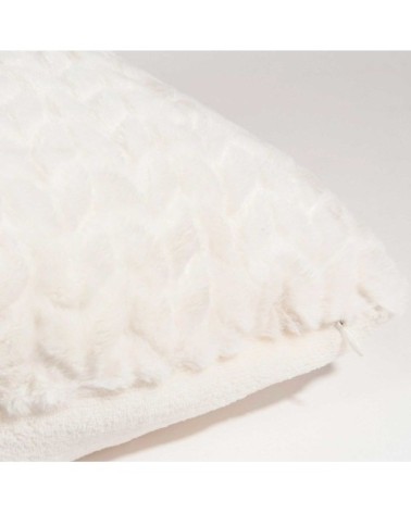 Coussin imitation fourrure blanche 45x45