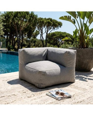 Fauteuil d'angle pour canapé modulable gris